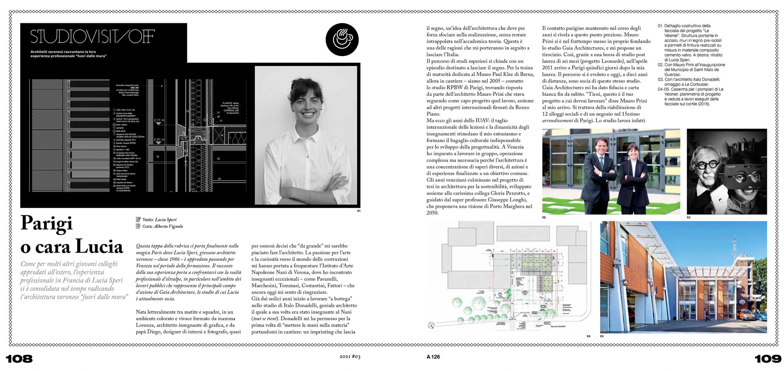 ARCHITETTI VERONA n°126 Extrait de l'article dedié à GAIA Architectures et Lucia Speri
